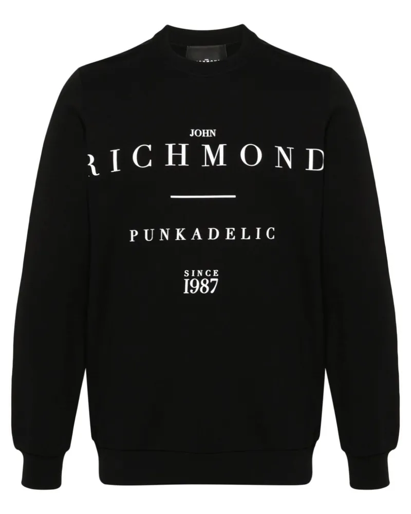 John Richmond Sweatshirt mit Logo-Print Schwarz