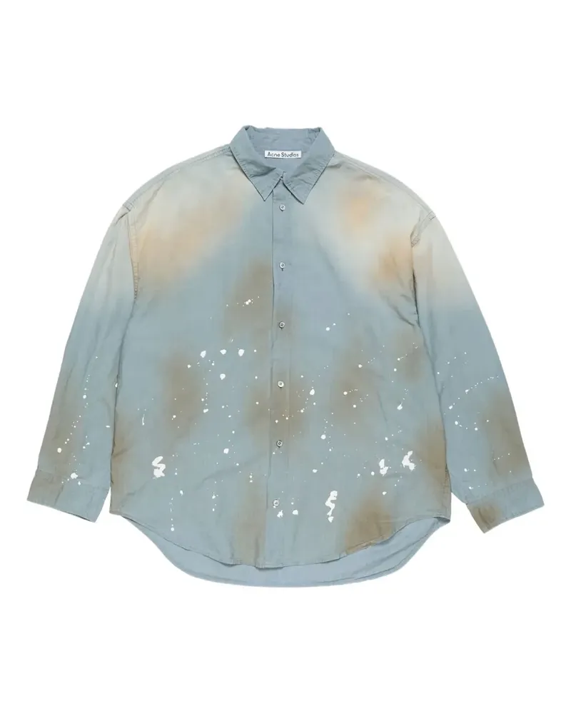 Acne Studios Hemd mit Farbklecks-Print - Blau Blau