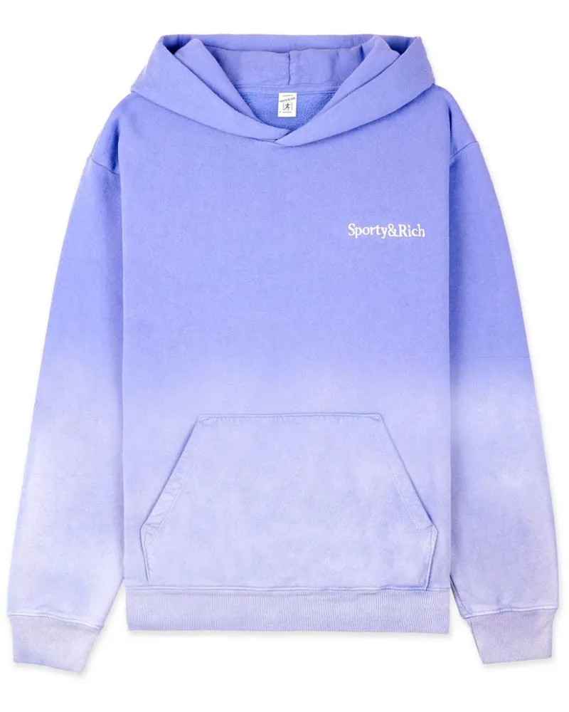 SPORTY & RICH Hoodie mit Logo-Stickerei - Blau Blau