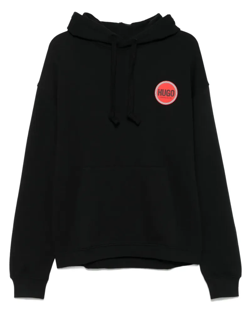 HUGO BOSS Hoodie mit Logo-Print - Schwarz Schwarz