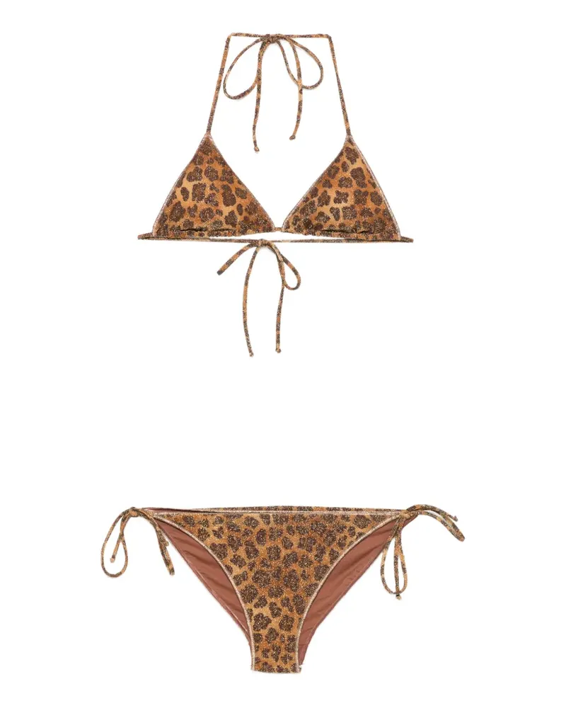 MC2 Saint Barth leopard-print glitter bikini - Nude Nude