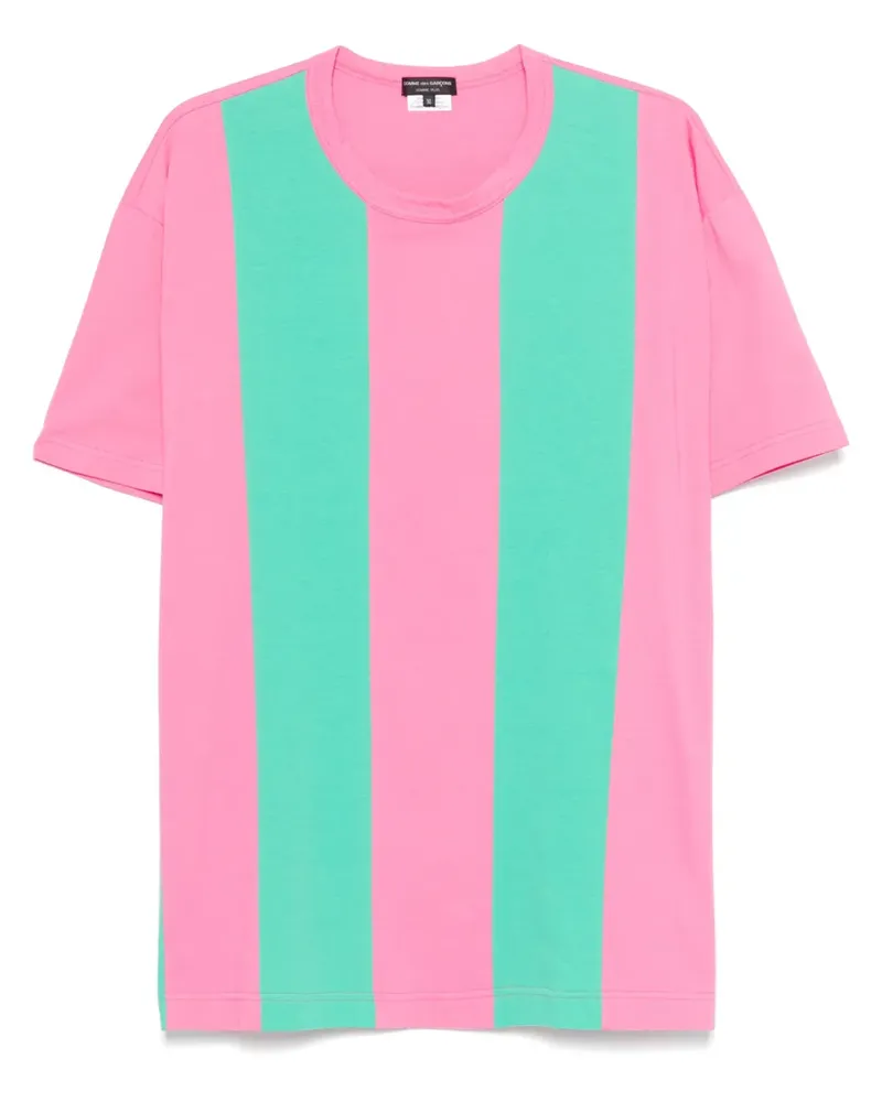 Comme des Garçons Gestreiftes T-Shirt - Rosa Rosa