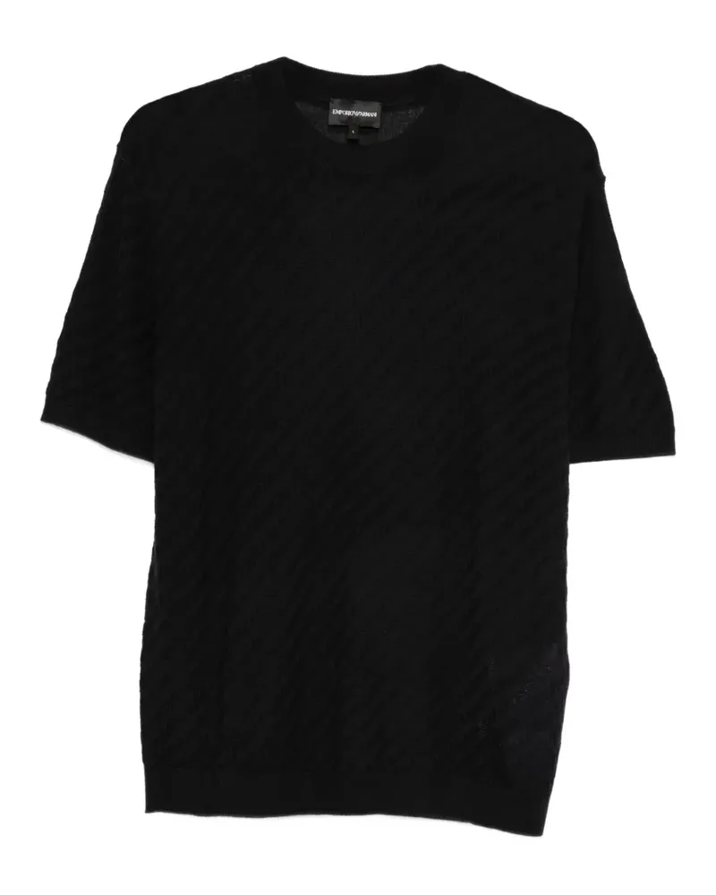 Emporio Armani textured short-sleeve T-shirt - Schwarz Schwarz