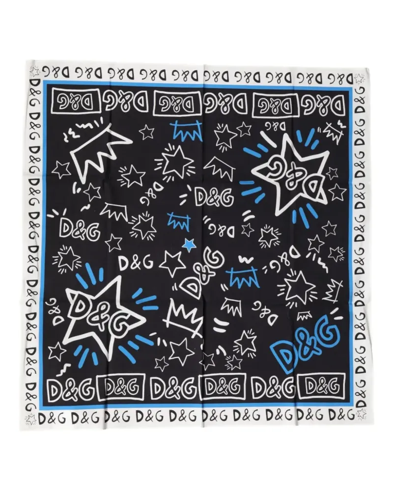 Dolce & Gabbana Schal mit grafischem Print - Schwarz Schwarz