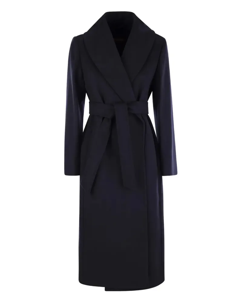 Max Mara belted wrap coat - Blau Blau