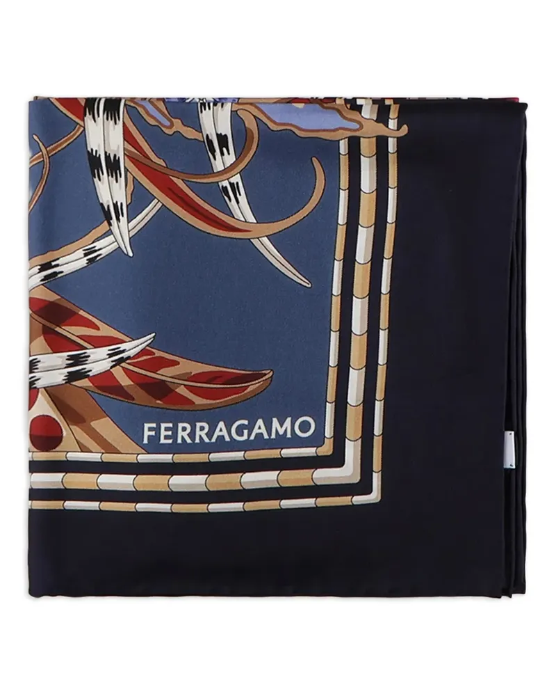 Ferragamo Schal mit grafischem Muster - Blau Blau