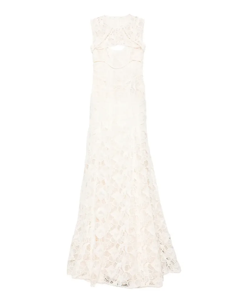 COSTARELLOS Lace sleeveless maxi dress - Nude Nude