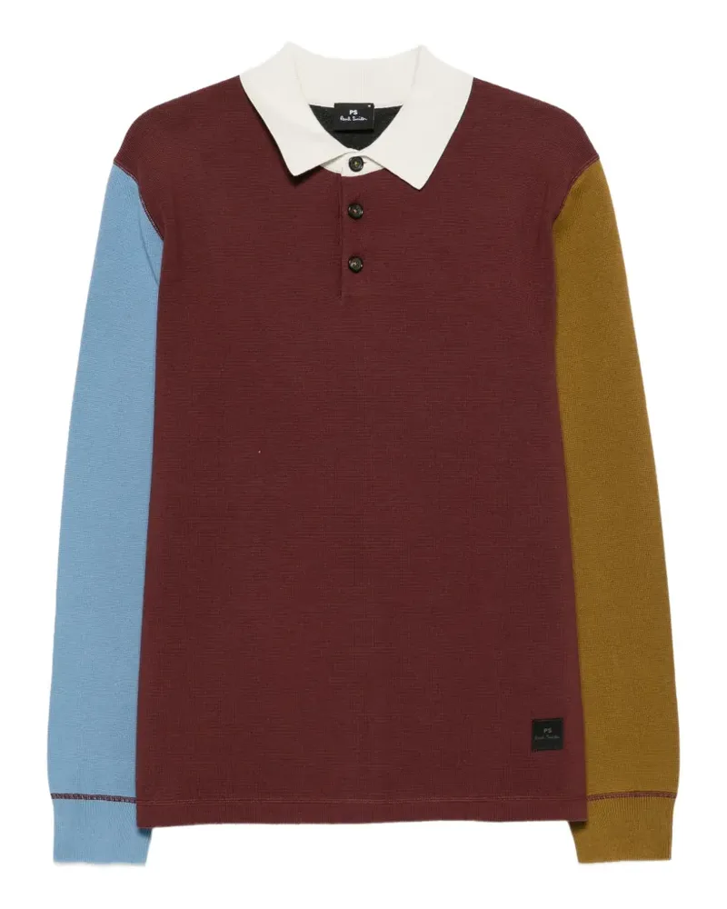 Paul Smith Langärmeliger Polopullover in Colour-Block-Optik - Rot Rot