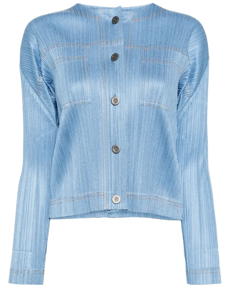 Issey Miyake Jacke im Jeans-Look - Blau Blau