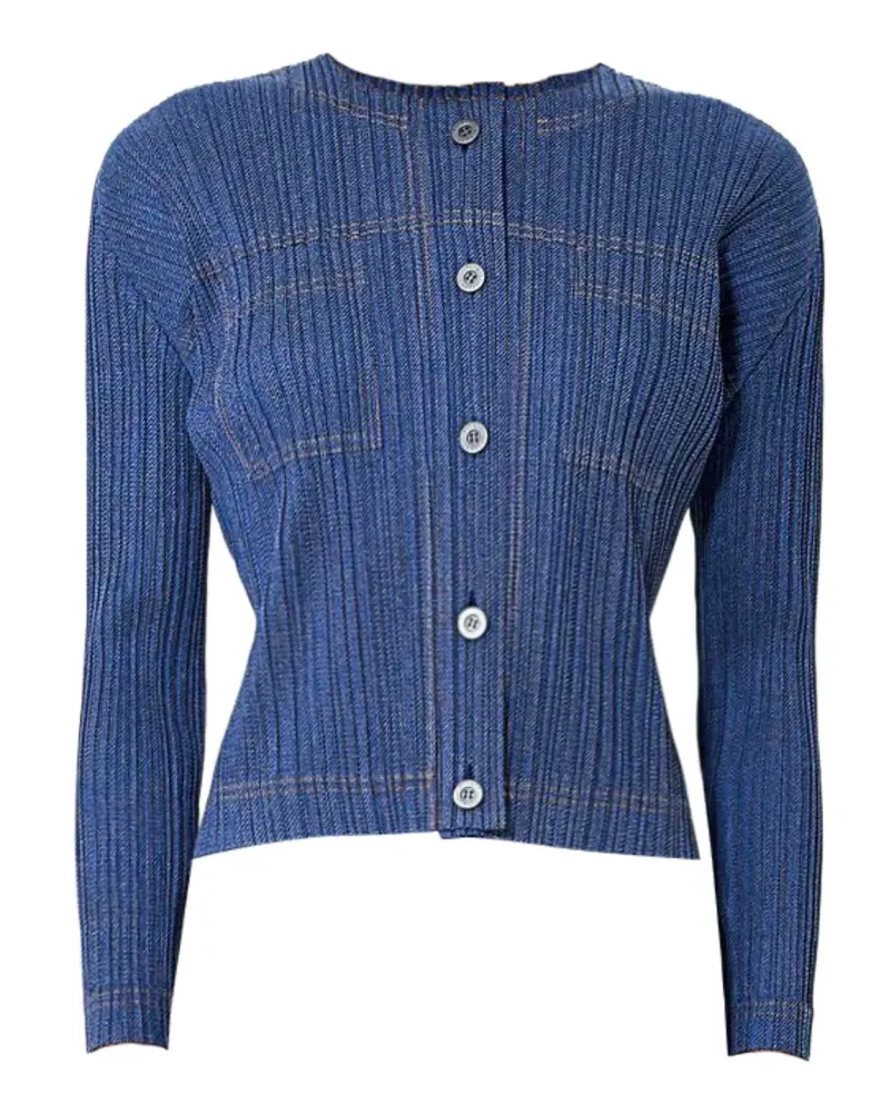 Issey Miyake Jacke im Jeans-Look - Blau Blau