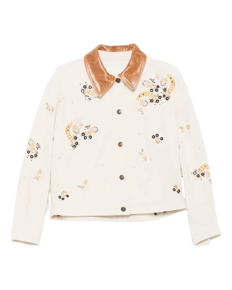 Isabel Marant Verzierte Jacke mit Kontrastkragen - Nude Nude