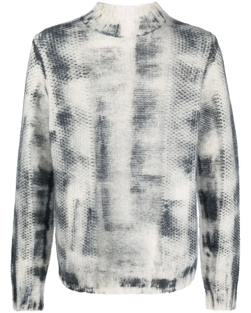 Malo Pullover mit abstraktem Print - Blau Blau