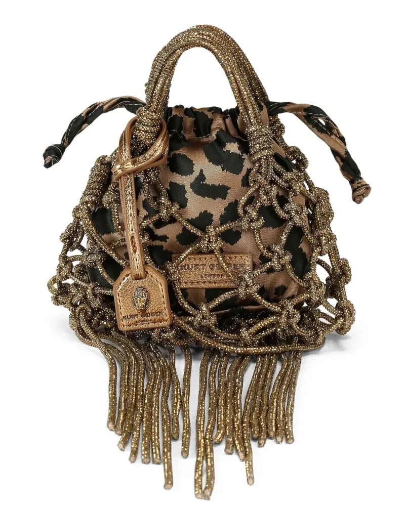 Kurt Geiger Mini Macrame Tote Bag mit Kristallen - Braun Braun