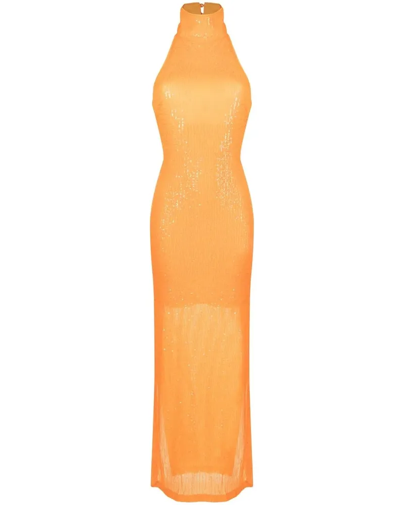 ROTATE Birger Christensen Kleid mit Pailletten - Orange Orange