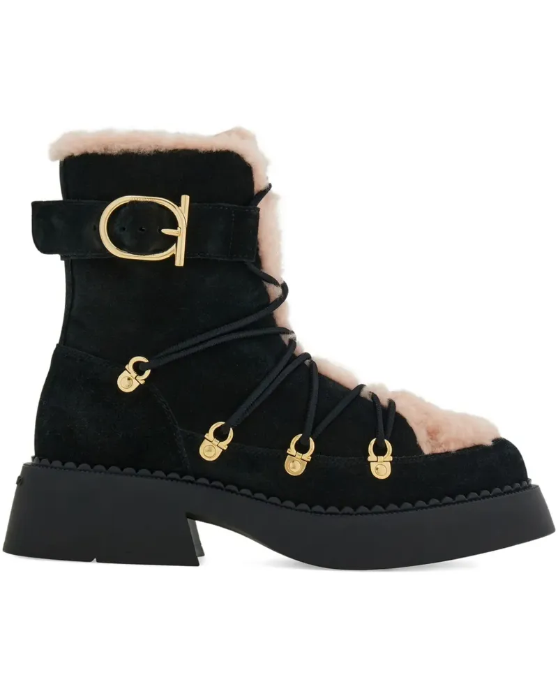 Ferragamo Hiking-Boots mit Einsätzen - Schwarz Schwarz