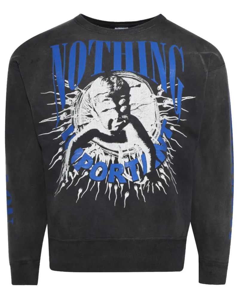 SAINT MXXXXXX Sweatshirt mit grafischem Print - Schwarz Schwarz