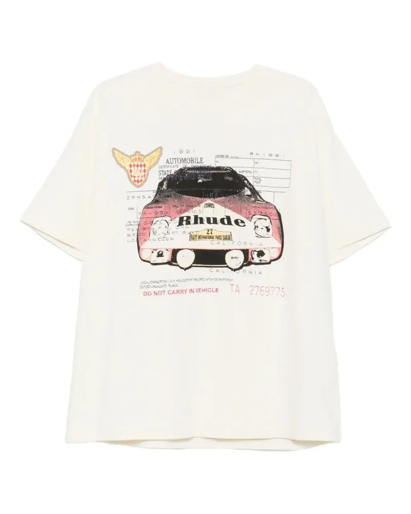 RHUDE Slip T-Shirt mit grafischem Print - Weiß Weiß