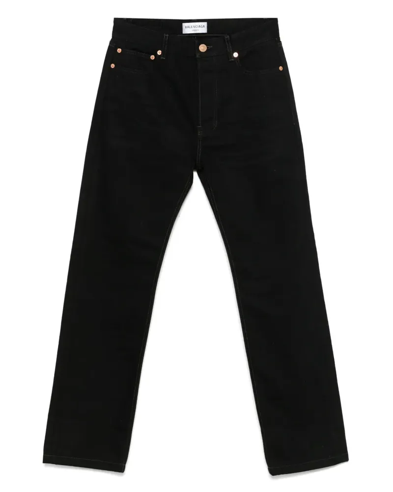 Balenciaga Jeans mit Logo-Patch - Schwarz Schwarz