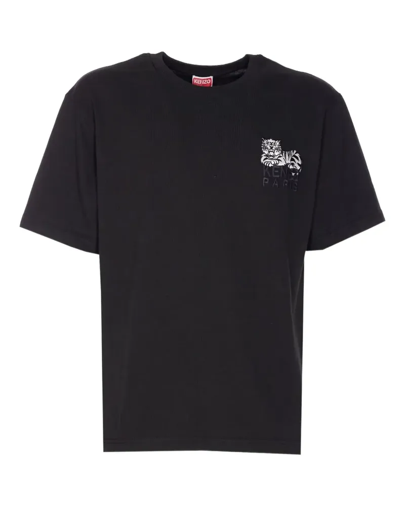 Kenzo T-Shirt mit Tigerstickerei - Schwarz Schwarz