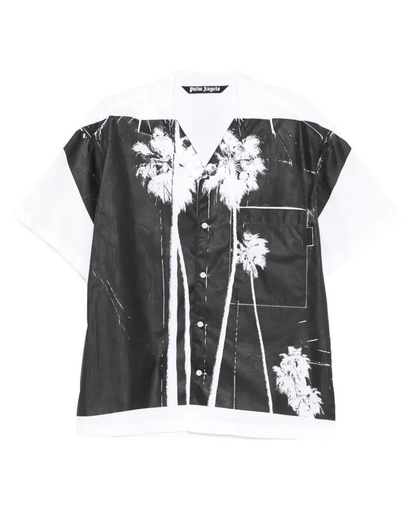 Palm Angels Hemd mit Palmen-Print - Weiß Weiß
