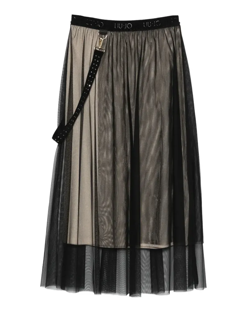 Liu Jo layered-design midi skirt - Schwarz Schwarz