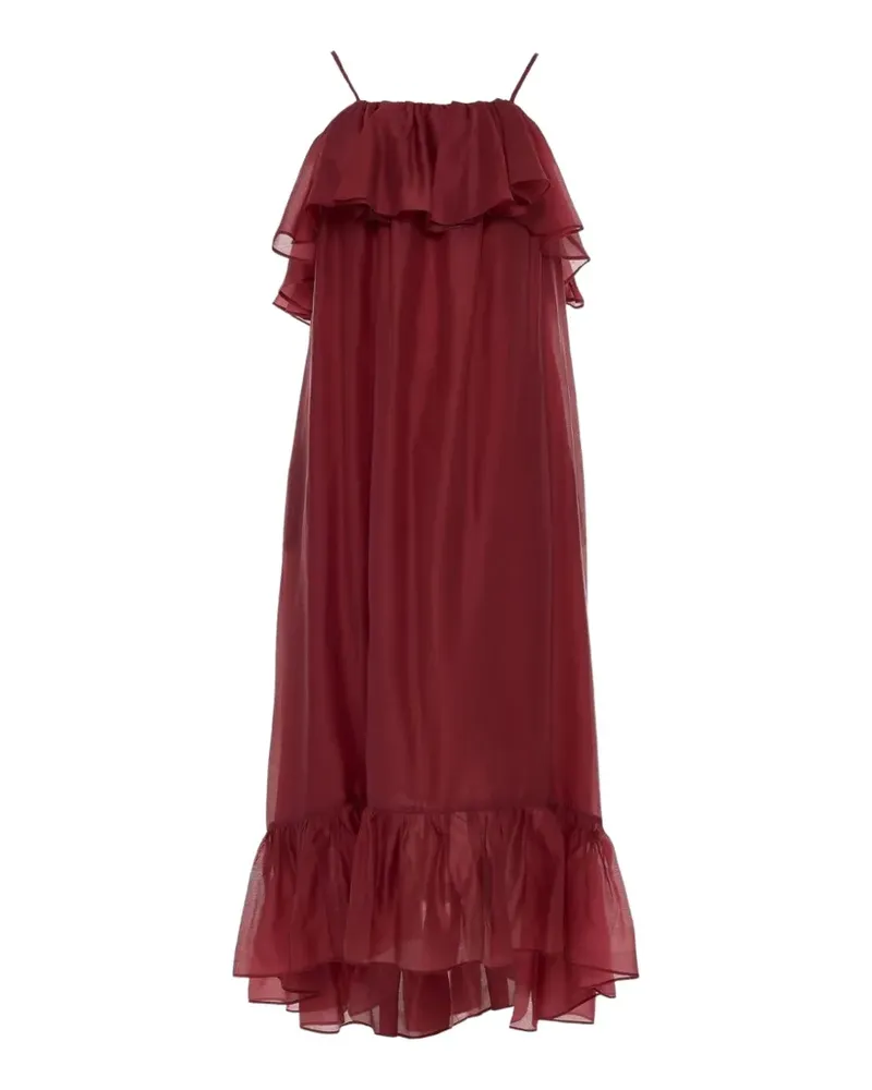 Devotion Twins Aura ruffled-trim maxi dress - Rot Rot