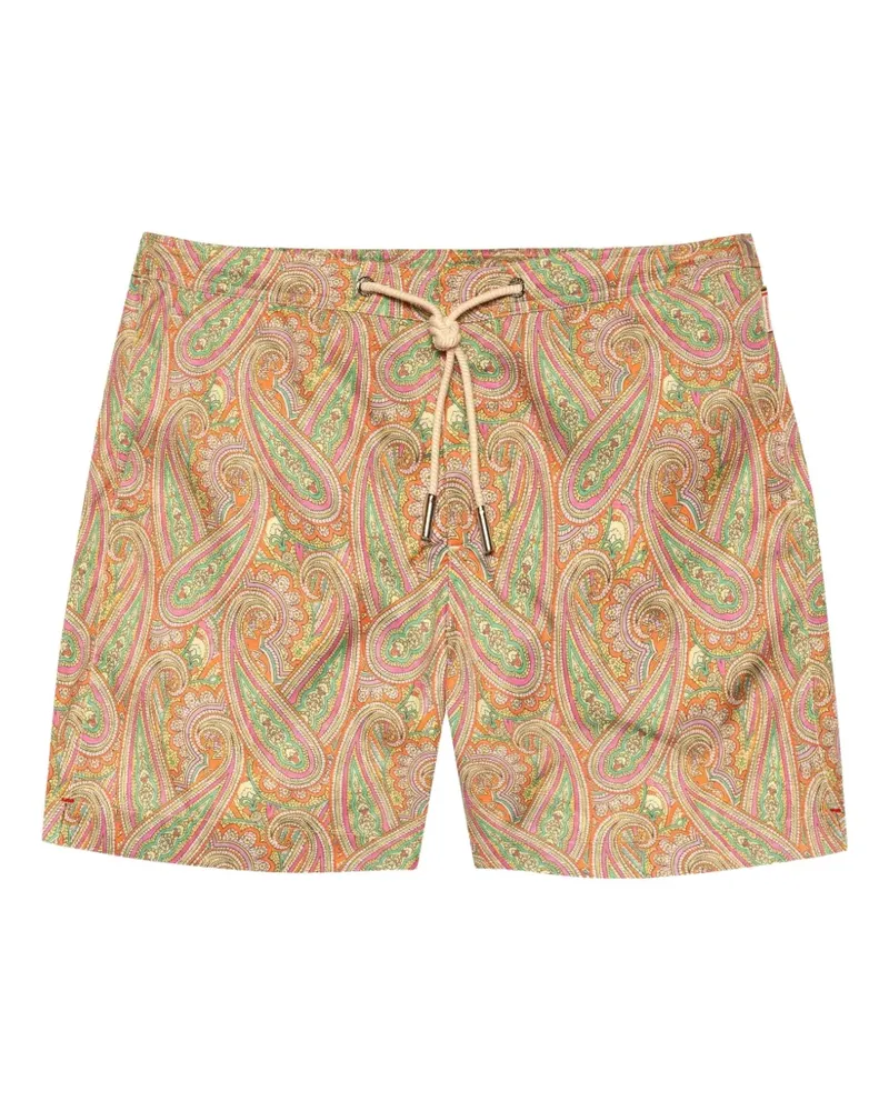 Orlebar Brown Gemusterte Bulldog Badeshorts - Orange Orange