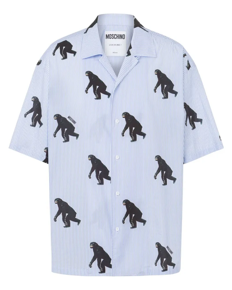 Moschino Hemd mit grafischem Print - Blau Blau