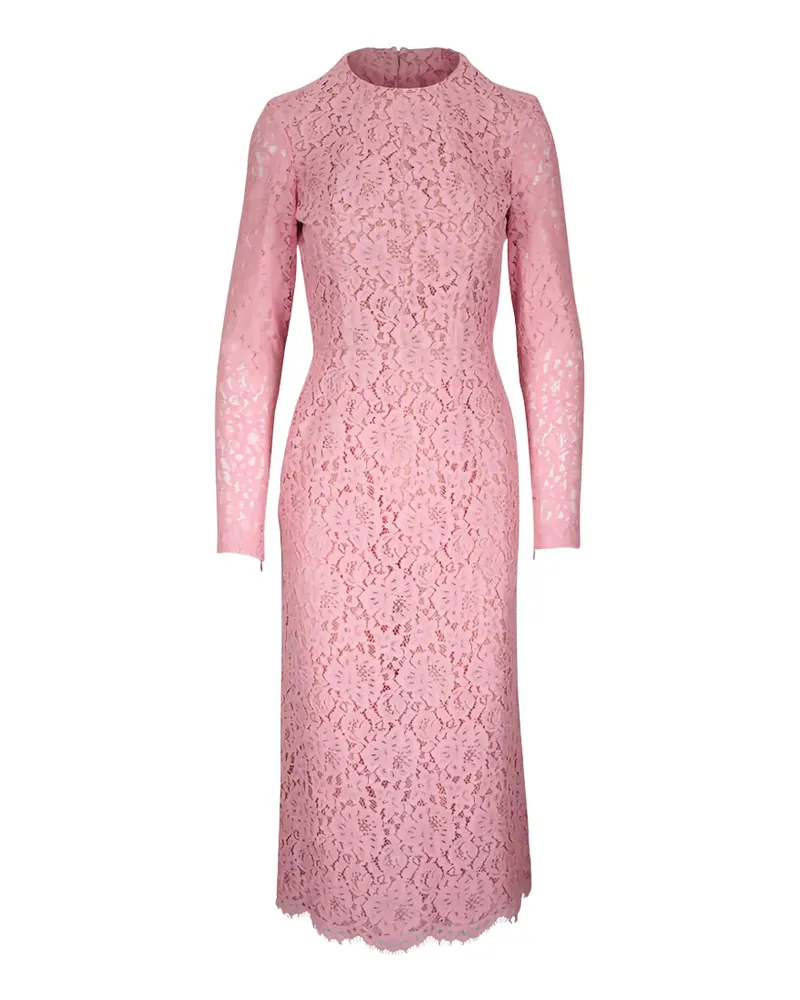 Michael Kors lace long-sleeve midi dress - Rosa Rosa