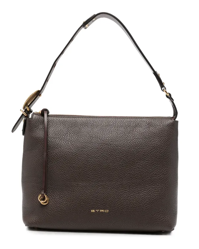 Etro Schultertasche aus gekörntem Leder - Braun Braun