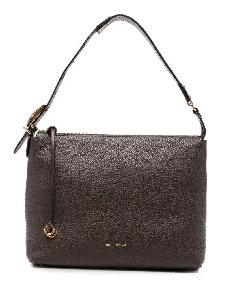 Etro pebbled leather shoulder bag - Braun Braun