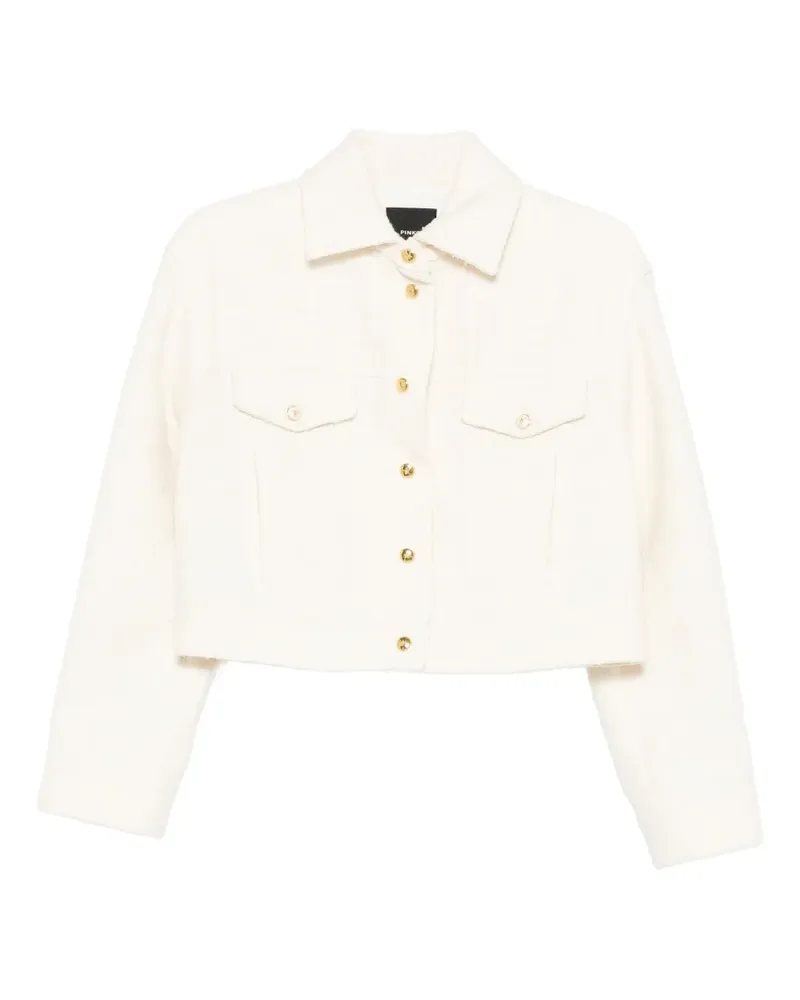 Pinko Cropped-Jacke aus Tweed - Weiß Weiß