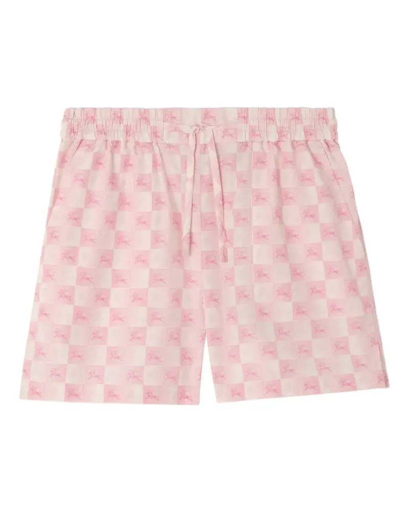 Burberry EKD checkerboard​ cotton poplin shorts - Rosa Rosa