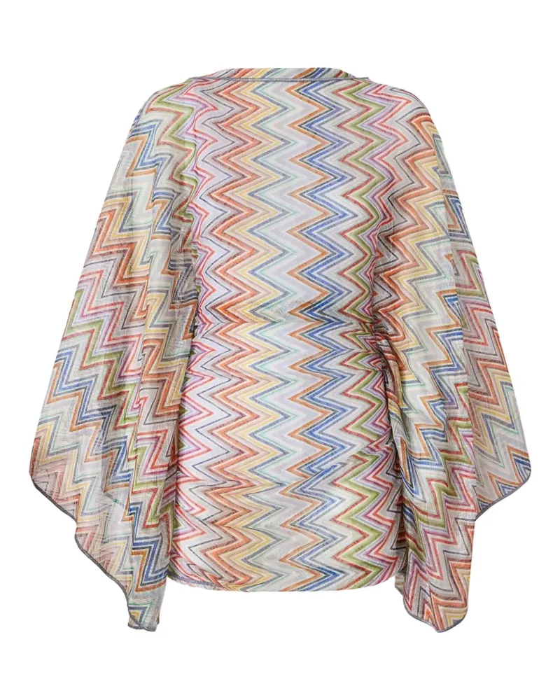 Missoni Zickzack-Strickkleid mit Cape-Ärmeln - Weiß Weiß