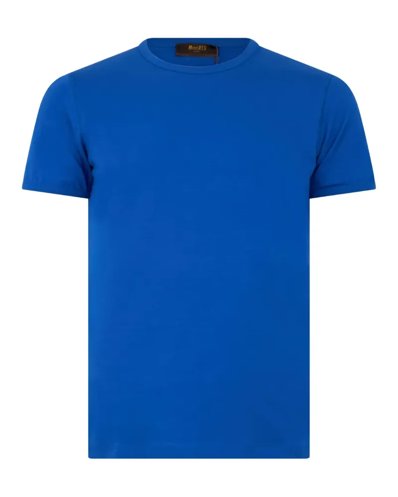 MOORER Farley T-Shirt mit rundem Ausschnitt - Blau Blau