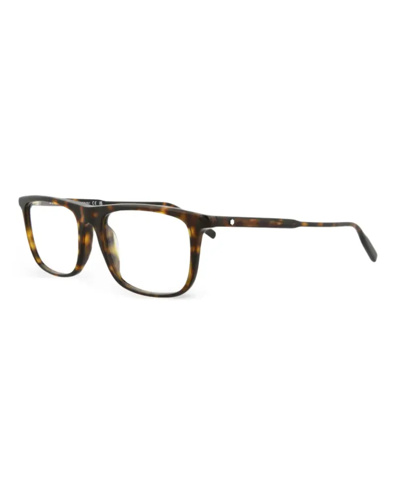 Montblanc Eckige Brille in Schildpattoptik - Braun Braun