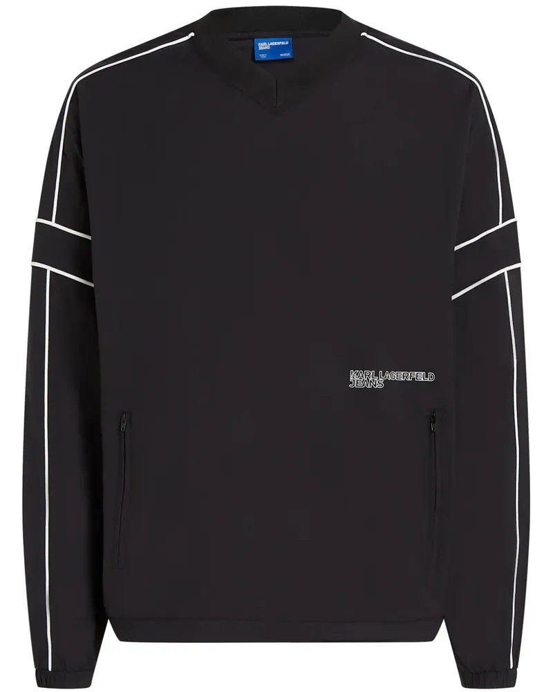 Karl Lagerfeld Sweatshirt mit V-Ausschnitt - Schwarz Schwarz