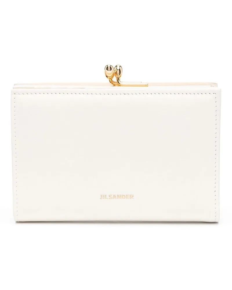 Jil Sander Portemonnaie mit Logo - Weiß Weiß