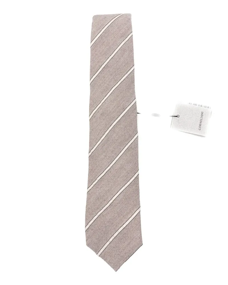 Corneliani stripe-pattern tie - Nude Nude