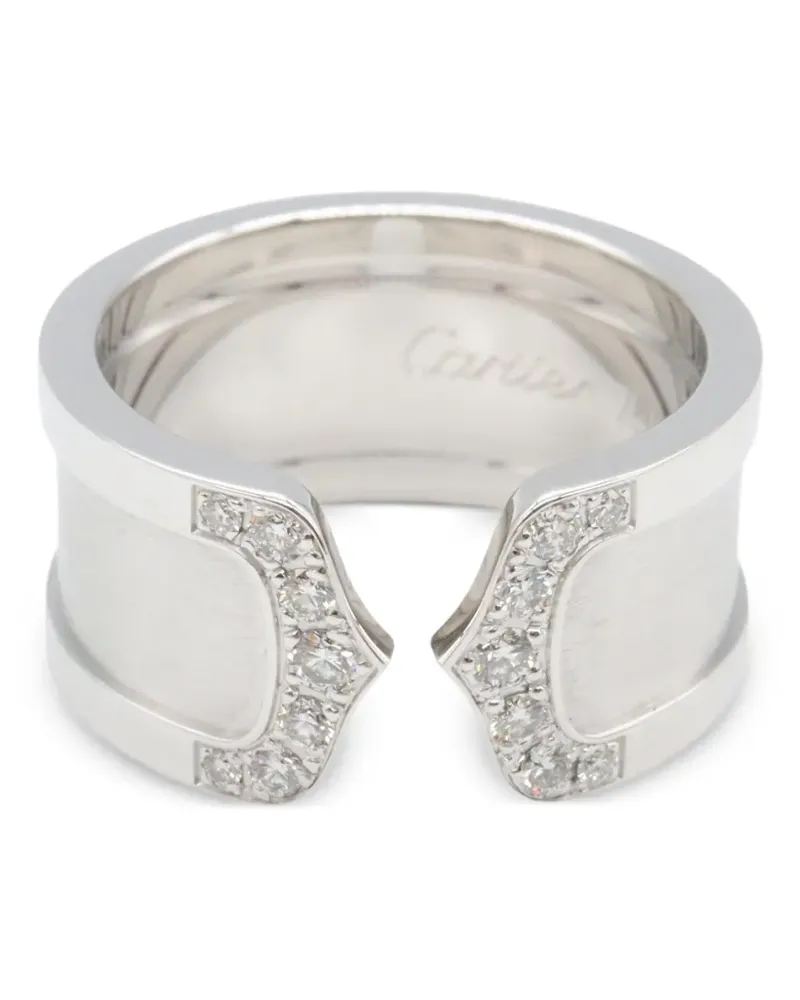 Cartier 2010s C2 Ring mit einem Diamanten - Silber Silber
