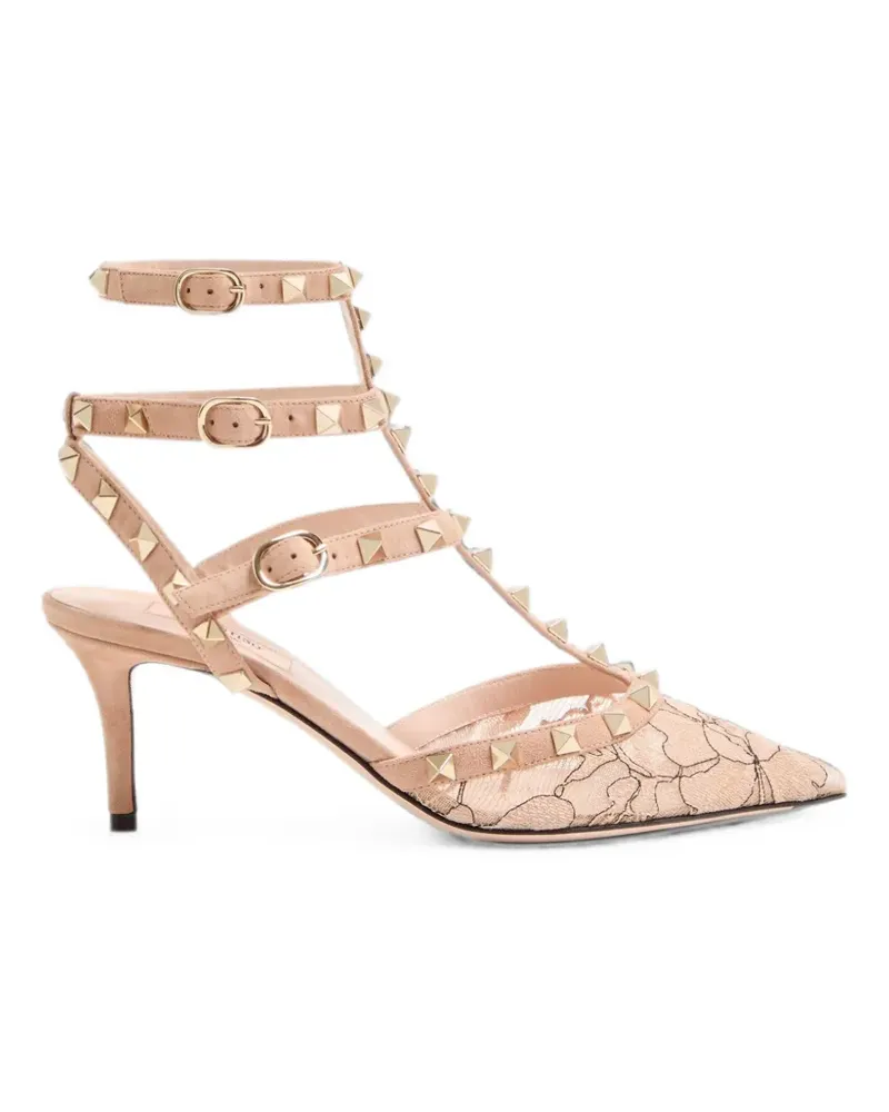 Valentino Garavani Rockstud Pumps mit Spitzenmuster 65mm - Rosa Rosa
