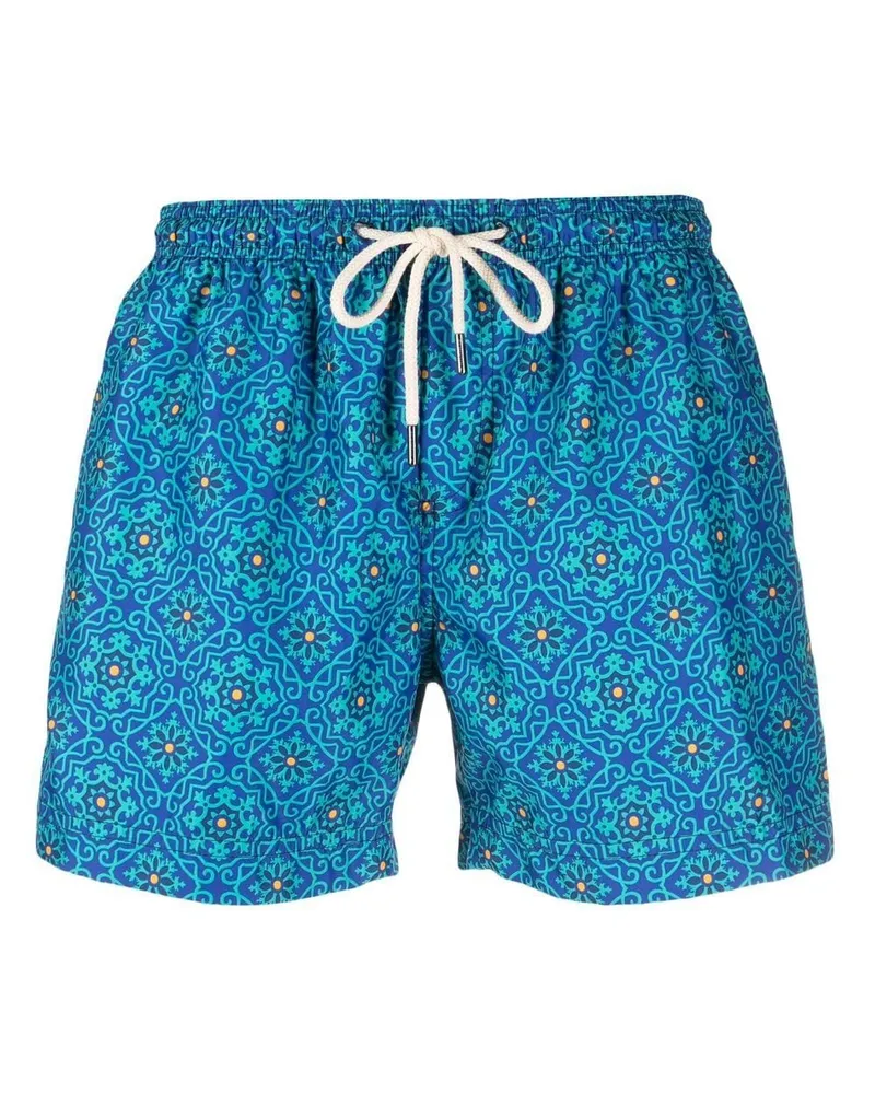 PENINSULA Badeshorts mit geometrischem Print - Blau Blau