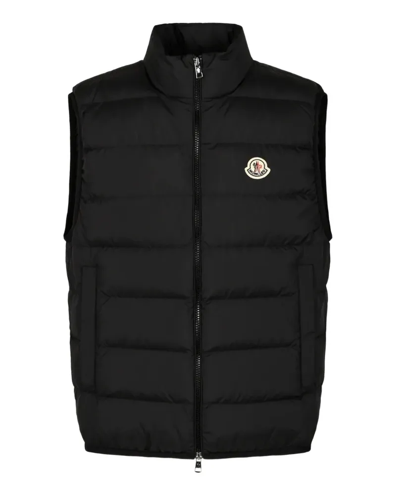 Moncler quilted logo-patch gilet - Schwarz Schwarz