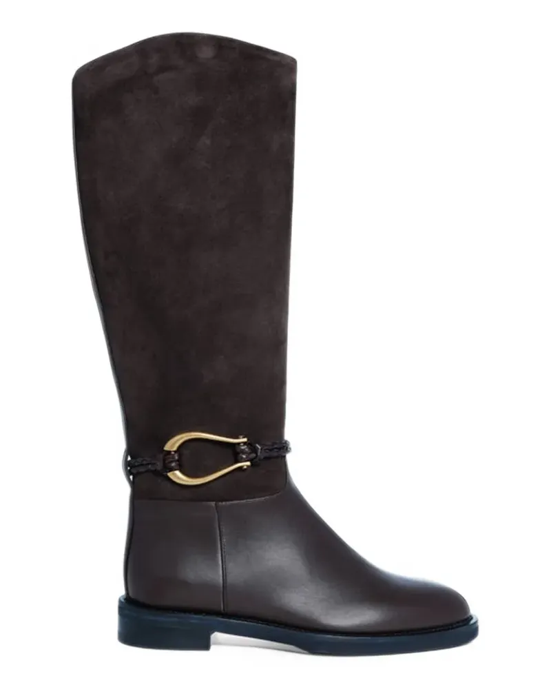 FESTA Milano Riding buckle-detail knee-high boots - Braun Braun
