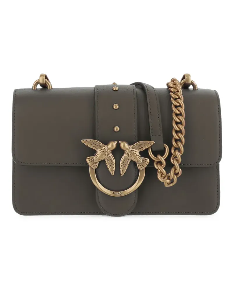 Pinko Love One Mini studded leather shoulder bag - Grün Grün