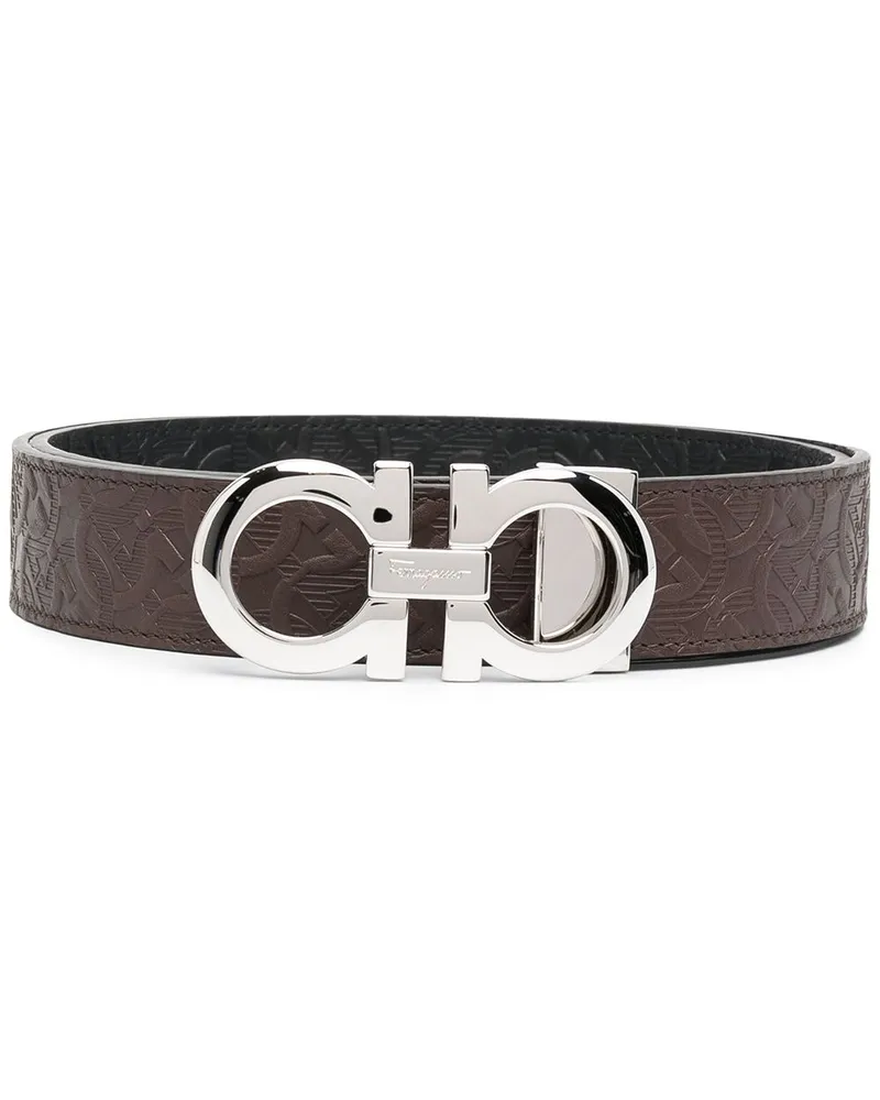 Ferragamo Gürtel mit Logo-Schild - Braun Braun