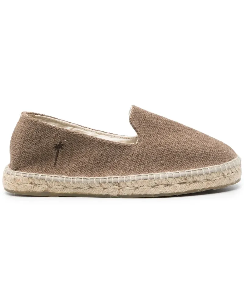 Manebí Bestickte Espadrilles aus Canvas - Braun Braun