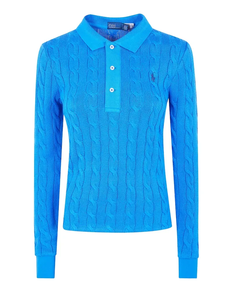 Ralph Lauren cable-knit polo shirt - Blau Blau