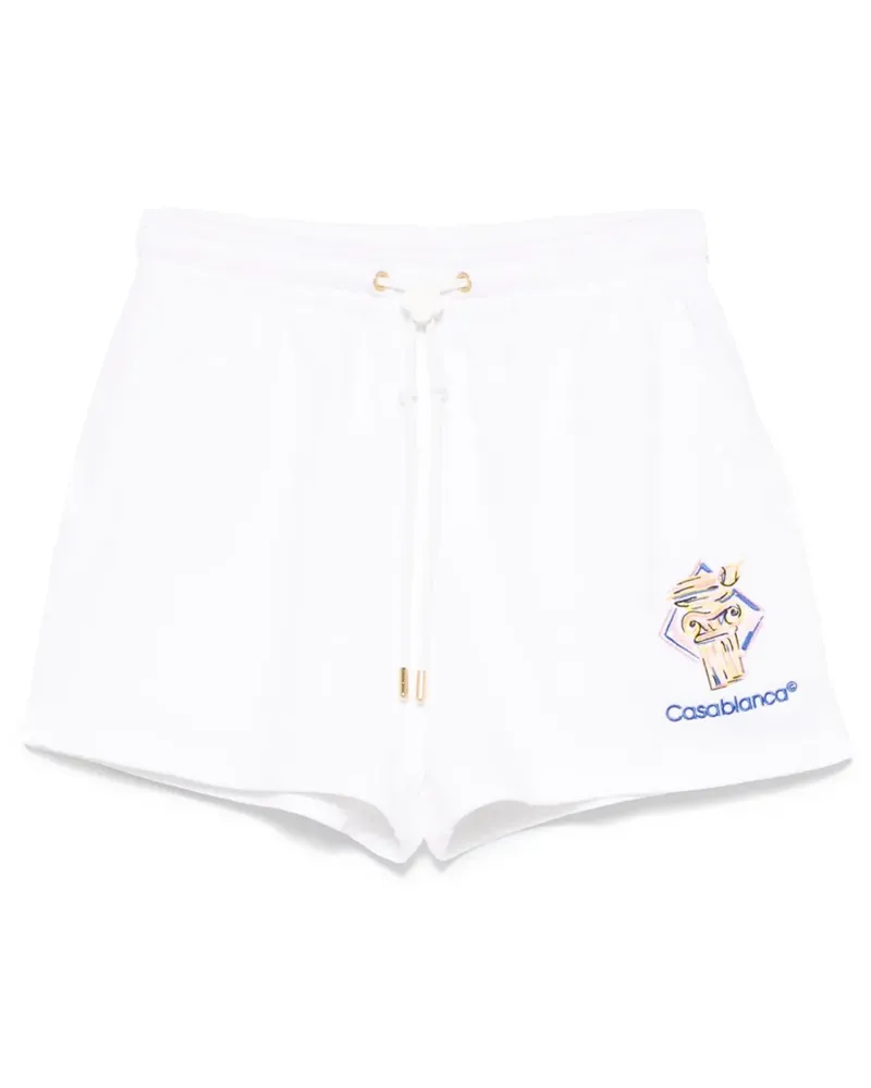 Casablanca Paris Diamond Column Shorts - Weiß Weiß