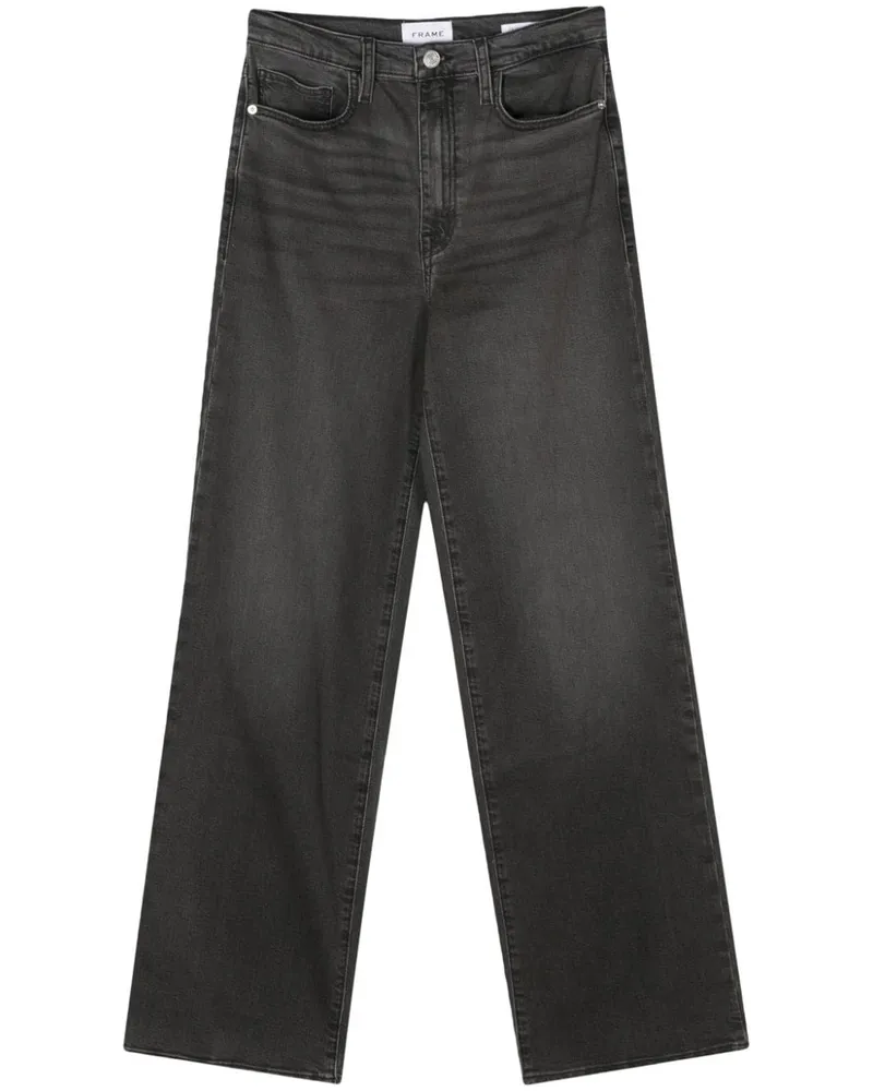 Frame Denim Straight-Leg-Jeans mit Tragefalten - Schwarz Schwarz